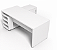Mesa em L Escritório Diretoria Home Office Armário Lateral Porta de Correr 1,60 x 1,60 M 40 mm - Imagem 3