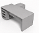 Mesa em L Escritório Diretoria Home Office Armário Lateral Porta de Correr 1,60 x 1,60 M 40 mm - Imagem 5
