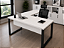 Mesa Executiva em L 1,35 x 1,50 x 0,74 m 40 mm Pé Quadro Industrial - Imagem 5