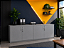 Armário Baixo 4 Portas Fechado Duplo Credence Escritório Home Office Base em Aço 18 mm Chave - Imagem 2