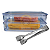 Kit Porta Frios Duplo Empilhável com Tampa em Acrílico Resistente + Pegador de Frios Aço Inox Gold 20cm Cozinha - Imagem 3