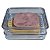 Kit Porta Frios Duplo Empilhável com Tampa em Acrílico Resistente + Pegador de Frios Aço Inox Gold 20cm Cozinha - Imagem 2
