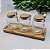 Kit Bandeja + 3 Potes De Vidro Com Colher Bambu Tampa Rolha 240ml - Imagem 1