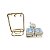 Kit Porta Xicaras e Porta Sachês Branco Dourado 2Pçs - Imagem 1