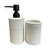Kit Banheiro Bancada Cerâmica Branco Fosco Dolce Home 2pçs - Imagem 1