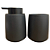 Kit Banheiro Bancada Cerâmica Preto Fosco Dolce Home 2pçs - Imagem 1