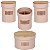 Kit Jogo Pote Lata Metal 4Pçs com Porta Utensílios Rose Nude - Imagem 1