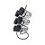 Porta Tempero/Condimentos Vidro Bancada Com Suporte Preto 7Pçs Arthi - Imagem 1
