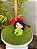 Enfeite de Chimarrão em biscuit de Natal - menina de laço c/ pinheiro - Imagem 1