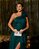 VESTIDO MARCELA CINTURA MARCADA  TULE GLITTER - VERDE ESMERALDA - Imagem 2