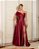 VESTIDO FESTA GLAM DECOTE OMBRO A OMBRO ZIBELINE - MARSALA - Imagem 1