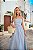 VESTIDO MIDI EM LISTRAS ALGODÃO BORDADO LOUY - AZUL - Imagem 2