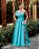 VESTIDO FESTA GLAM DECOTE OMBRO A OMBRO ZIBELINE - AZUL TURQUESA - Imagem 1