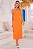 VESTIDO VALERIA MIDI FRENTE ÚNICA COM LAPELA - LARANJA - Imagem 3