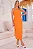 VESTIDO VALERIA MIDI FRENTE ÚNICA COM LAPELA - LARANJA - Imagem 4
