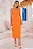 VESTIDO VALERIA MIDI FRENTE ÚNICA COM LAPELA - LARANJA - Imagem 5