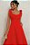 VESTIDO KÁTIA LONGUETE COM ALÇA E LAÇOS  - VERMELHO - Imagem 3