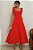 VESTIDO KÁTIA LONGUETE COM ALÇA E LAÇOS  - VERMELHO - Imagem 1
