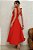 VESTIDO KÁTIA LONGUETE COM ALÇA E LAÇOS  - VERMELHO - Imagem 2