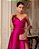 VESTIDO FESTA DEMI ZIBELINE DECOTE - FÚCSIA - Imagem 2