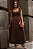 VESTIDO KÁTIA LONGUETE COM ALÇA E LAÇOS  - MARROM - Imagem 1