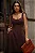 VESTIDO KÁTIA LONGUETE COM ALÇA E LAÇOS  - MARROM - Imagem 4