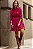 VESTIDO INDYRA CREPE COM BABADO E BOTÃO - BORDÔ - Imagem 1