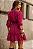 VESTIDO INDYRA CREPE COM BABADO E BOTÃO - BORDÔ - Imagem 3