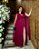VESTIDO TAYLOR PLUS SIZE MANGA AMPLA LUREX - FÚCSIA - Imagem 1