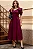 VESTIDO MIDI KAREN COM GOLA E FAIXA - VINHO - Imagem 1