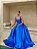 VESTIDO DE FESTA ZIBELINE FINLÃNDIA DECOTE QUADRADO - AZUL ROYAL - Imagem 2