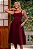 VESTIDO KARINE MIDI COM PREGAS NA SAIA - VINHO - Imagem 3