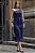 VESTIDO MIDI DÉBORA UM OMBRO FIVELA - AZUL MARINHO - Imagem 1