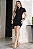 VESTIDO ADELE TUBINHO COM MANGA CURTA COM DETALHE METAL - PRETO - Imagem 1