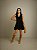 VESTIDO DECOTE V BABADO BOSS SOUL - PRETO - Imagem 1