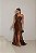 VESTIDO DE FESTA GLAM CREPE ACETINADO - MARROM - Imagem 1