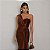 VESTIDO DE FESTA GLAM CREPE ACETINADO - MARROM - Imagem 3