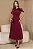 VESTIDO HILDA MIDI DETALHE FLOR - VINHO - Imagem 1