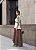 VESTIDO TRICOLOR EMILY MIDI MULET - MARROM COM BEGE - Imagem 4