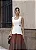 VESTIDO TRICOLOR EMILY MIDI MULET - MARROM COM BEGE - Imagem 3