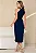 VESTIDO MIDI JANAINA TRANSPASSADO GOLA COM CINTO - AZUL MARINHO - Imagem 2