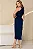 VESTIDO MIDI JANAINA TRANSPASSADO GOLA COM CINTO - AZUL MARINHO - Imagem 7