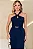 VESTIDO MIDI JANAINA TRANSPASSADO GOLA COM CINTO - AZUL MARINHO - Imagem 5