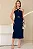 VESTIDO MIDI JANAINA TRANSPASSADO GOLA COM CINTO - AZUL MARINHO - Imagem 1