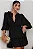 VESTIDO INDYRA CREPE COM BABADO E BOTÃO - PRETO - Imagem 1