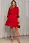 VESTIDO INDYRA CREPE COM BABADO E BOTÃO - VERMELHO - Imagem 1