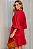 VESTIDO INDYRA CREPE COM BABADO E BOTÃO - VERMELHO - Imagem 4