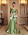 VESTIDO DE FESTA SIENA T.Q.C. ZIBELINE GLOW - VERDE OLIVA - Imagem 1