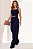 CONJUNTO TÃNIA CROPPED E CALÇA C/DETALHE METAL - AZUL MARINHO - Imagem 1