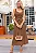 CONJUNTO VALENTINA SAIA E COLETE - MARROM - Imagem 1